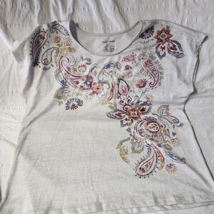 Elegant Paisley Short Sleeve Top